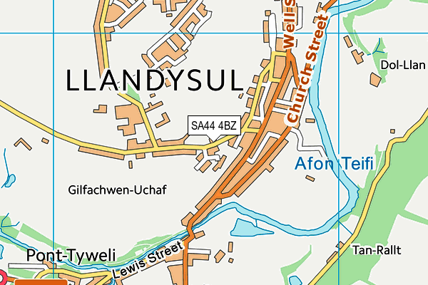 SA44 4BZ map - OS VectorMap District (Ordnance Survey)