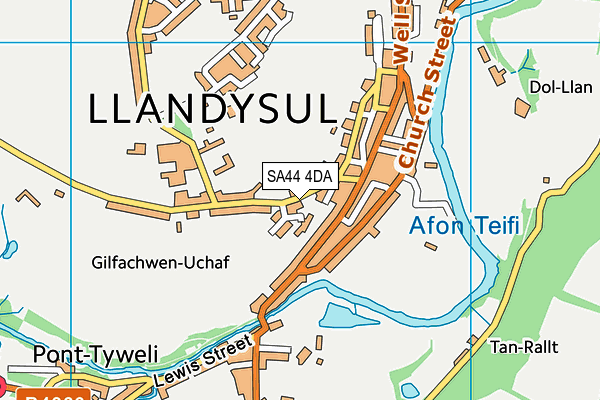 SA44 4DA map - OS VectorMap District (Ordnance Survey)