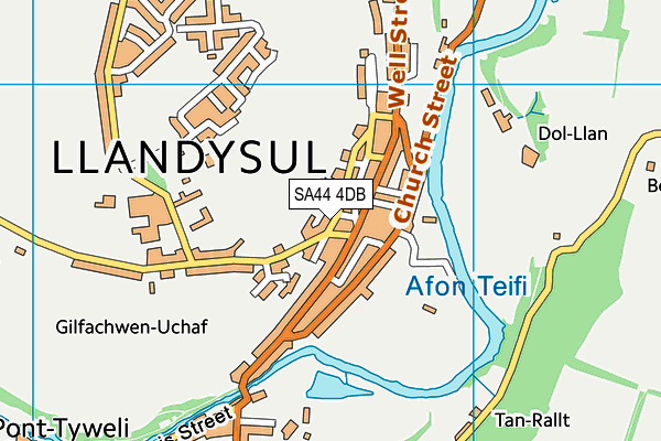 SA44 4DB map - OS VectorMap District (Ordnance Survey)