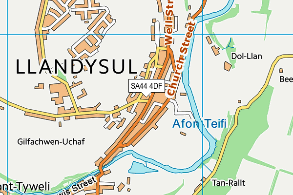 SA44 4DF map - OS VectorMap District (Ordnance Survey)