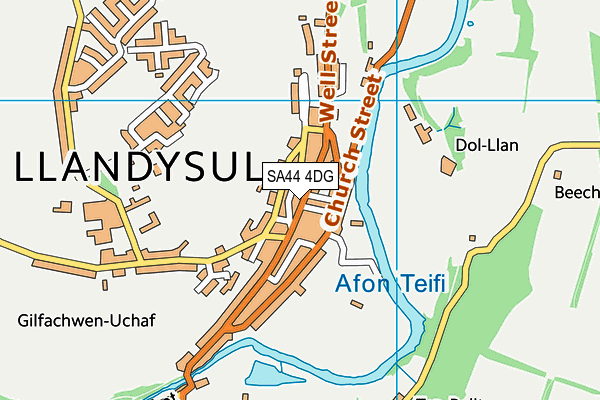 SA44 4DG map - OS VectorMap District (Ordnance Survey)