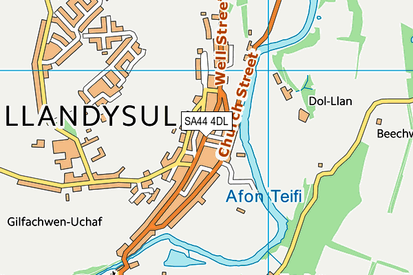 SA44 4DL map - OS VectorMap District (Ordnance Survey)