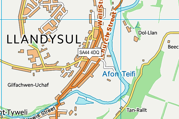 SA44 4DQ map - OS VectorMap District (Ordnance Survey)