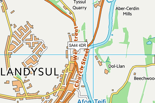 SA44 4DR map - OS VectorMap District (Ordnance Survey)