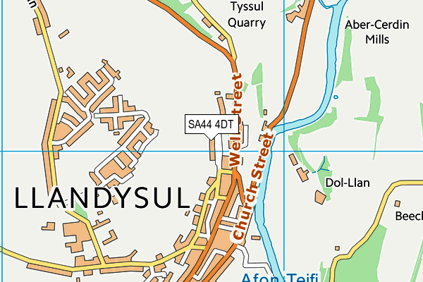 SA44 4DT map - OS VectorMap District (Ordnance Survey)