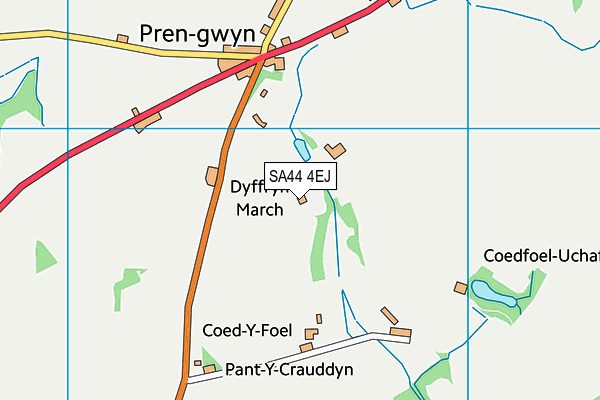 SA44 4EJ map - OS VectorMap District (Ordnance Survey)