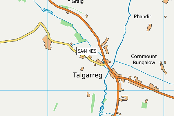 SA44 4ES map - OS VectorMap District (Ordnance Survey)