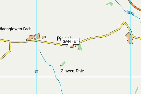 SA44 4ET map - OS VectorMap District (Ordnance Survey)