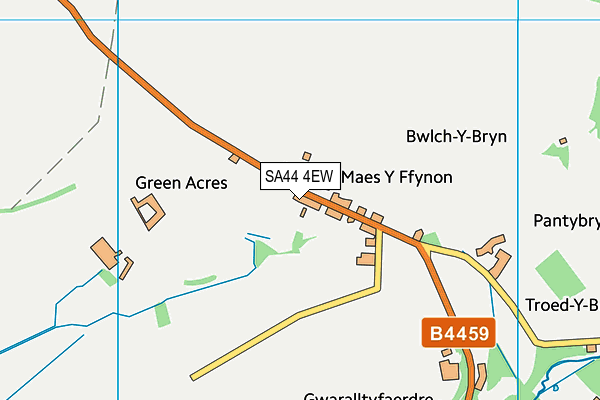 SA44 4EW map - OS VectorMap District (Ordnance Survey)