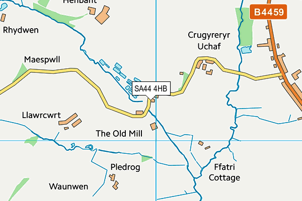 SA44 4HB map - OS VectorMap District (Ordnance Survey)