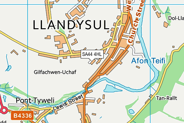 SA44 4HL map - OS VectorMap District (Ordnance Survey)