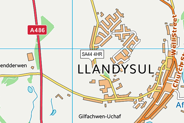 SA44 4HR map - OS VectorMap District (Ordnance Survey)