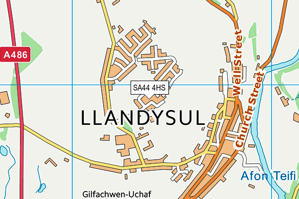 SA44 4HS map - OS VectorMap District (Ordnance Survey)