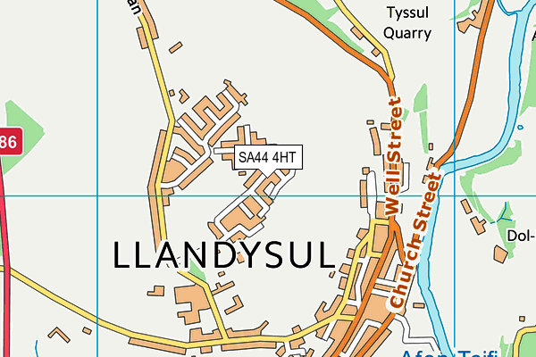 SA44 4HT map - OS VectorMap District (Ordnance Survey)