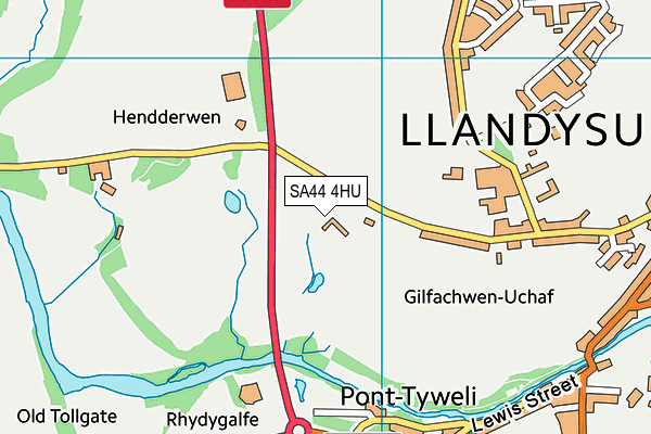 SA44 4HU map - OS VectorMap District (Ordnance Survey)