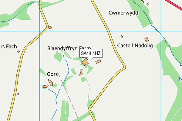 SA44 4HZ map - OS VectorMap District (Ordnance Survey)