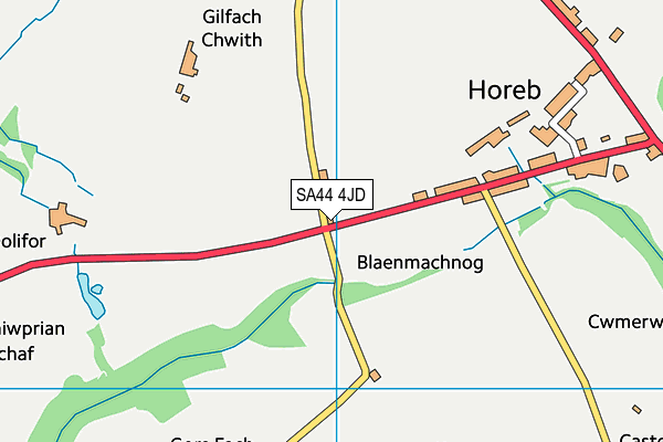 SA44 4JD map - OS VectorMap District (Ordnance Survey)