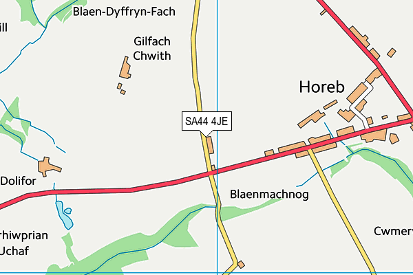 SA44 4JE map - OS VectorMap District (Ordnance Survey)