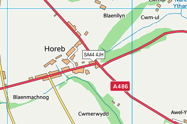 SA44 4JH map - OS VectorMap District (Ordnance Survey)