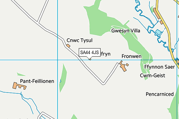 SA44 4JS map - OS VectorMap District (Ordnance Survey)