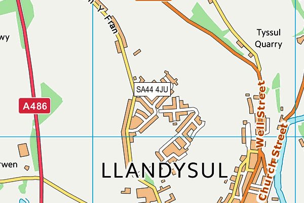 SA44 4JU map - OS VectorMap District (Ordnance Survey)