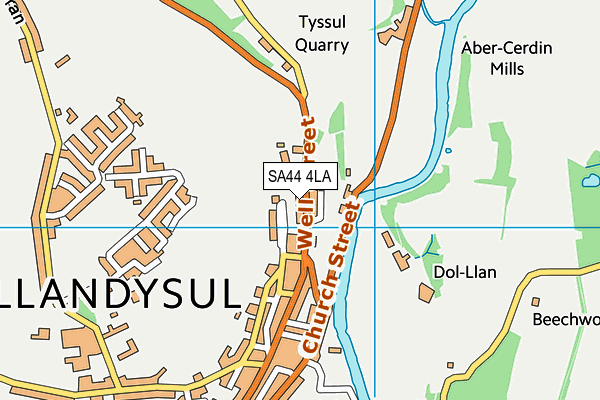 SA44 4LA map - OS VectorMap District (Ordnance Survey)