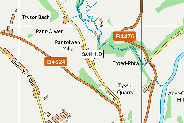 SA44 4LD map - OS VectorMap District (Ordnance Survey)