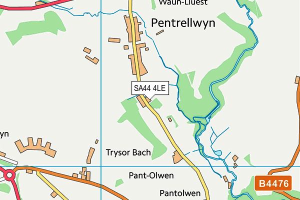 SA44 4LE map - OS VectorMap District (Ordnance Survey)