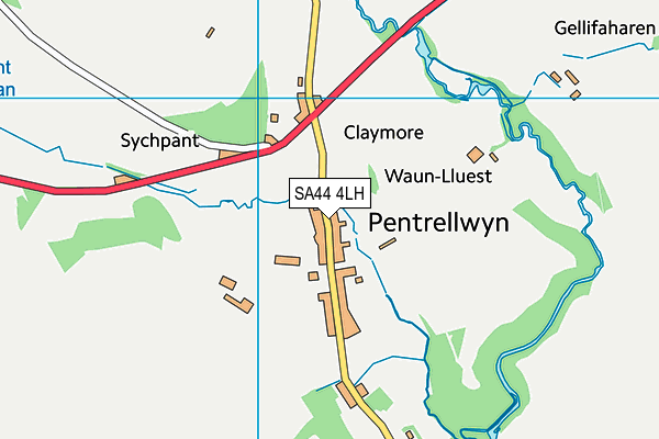 SA44 4LH map - OS VectorMap District (Ordnance Survey)