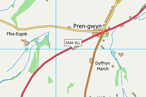 SA44 4LL map - OS VectorMap District (Ordnance Survey)