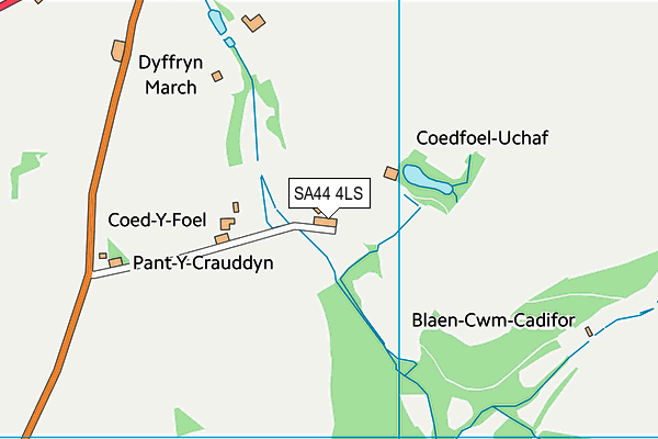 SA44 4LS map - OS VectorMap District (Ordnance Survey)