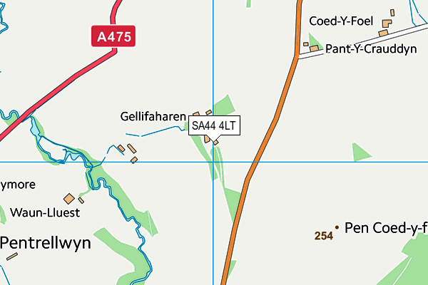 SA44 4LT map - OS VectorMap District (Ordnance Survey)