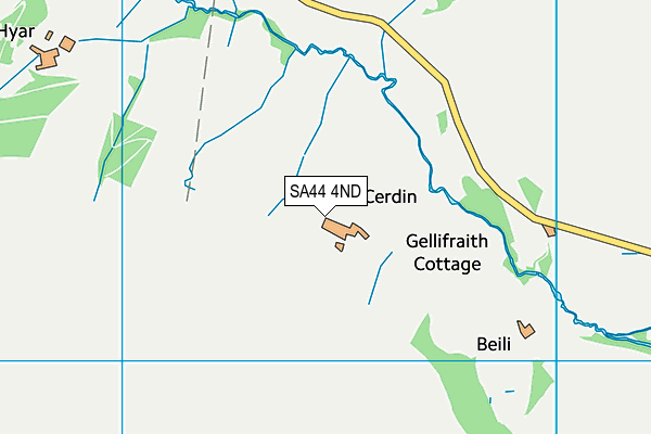 SA44 4ND map - OS VectorMap District (Ordnance Survey)