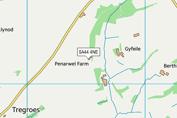 SA44 4NE map - OS VectorMap District (Ordnance Survey)