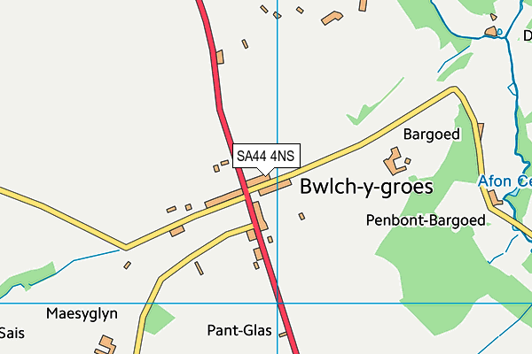 SA44 4NS map - OS VectorMap District (Ordnance Survey)