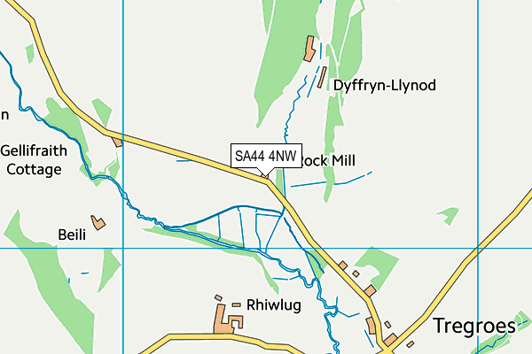 SA44 4NW map - OS VectorMap District (Ordnance Survey)