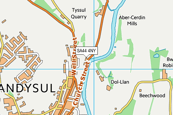 SA44 4NY map - OS VectorMap District (Ordnance Survey)