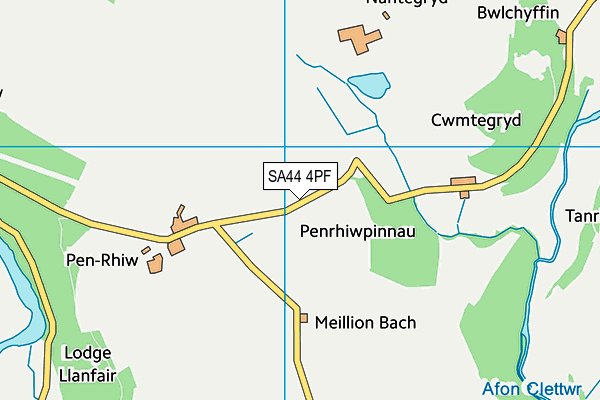 SA44 4PF map - OS VectorMap District (Ordnance Survey)