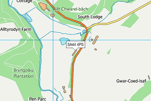 SA44 4PS map - OS VectorMap District (Ordnance Survey)