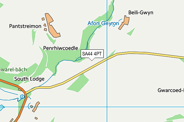 SA44 4PT map - OS VectorMap District (Ordnance Survey)