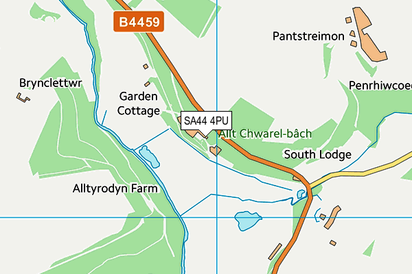 SA44 4PU map - OS VectorMap District (Ordnance Survey)