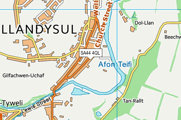 SA44 4QL map - OS VectorMap District (Ordnance Survey)