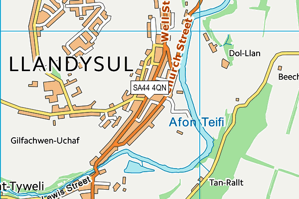 SA44 4QN map - OS VectorMap District (Ordnance Survey)