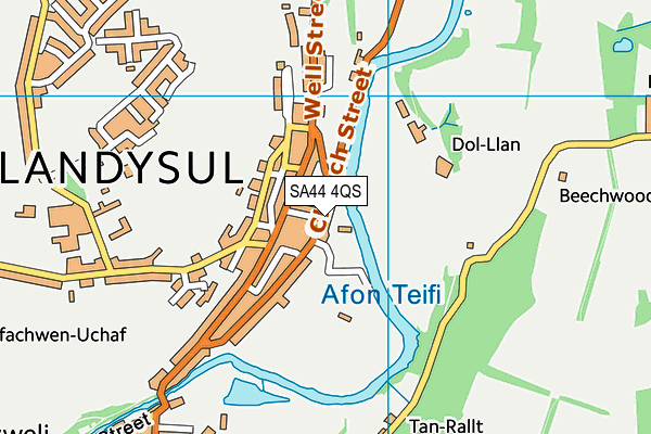 SA44 4QS map - OS VectorMap District (Ordnance Survey)