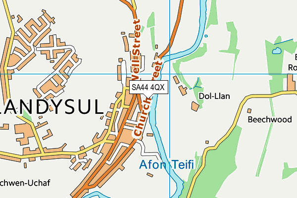 SA44 4QX map - OS VectorMap District (Ordnance Survey)