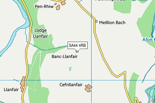 SA44 4RB map - OS VectorMap District (Ordnance Survey)