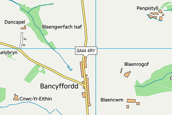 SA44 4RY map - OS VectorMap District (Ordnance Survey)