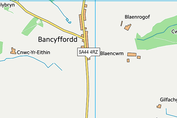 SA44 4RZ map - OS VectorMap District (Ordnance Survey)