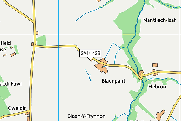 SA44 4SB map - OS VectorMap District (Ordnance Survey)