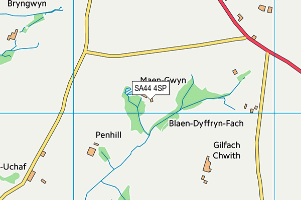 SA44 4SP map - OS VectorMap District (Ordnance Survey)